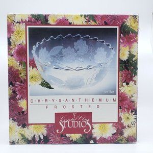 Crystal Clear Studios Chrysanthemum Frosted Bowl 10.5 in OPEN BOX